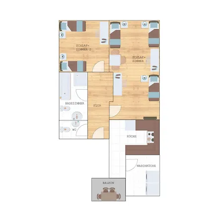 Appartement Bookandstay24 3 Zimmerwohnung Balkon Rhein Neckar *
